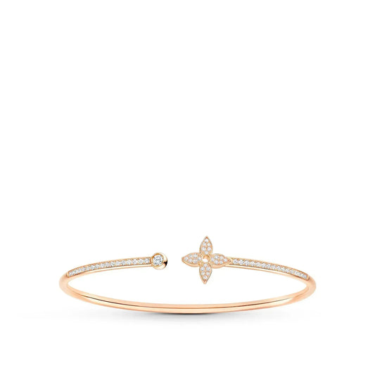 [Rani Jewelry]IDYLLE PINK GOLD OPEN BRACELET DIAMOND PAVED