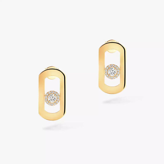 [Rani Jewelry]So Move Diamond Earrings in Yellow Gold
