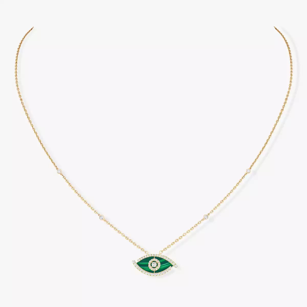 [Rani Jewelry]Lucky Eye Diamond Necklace in Rose Gold and Turquoise