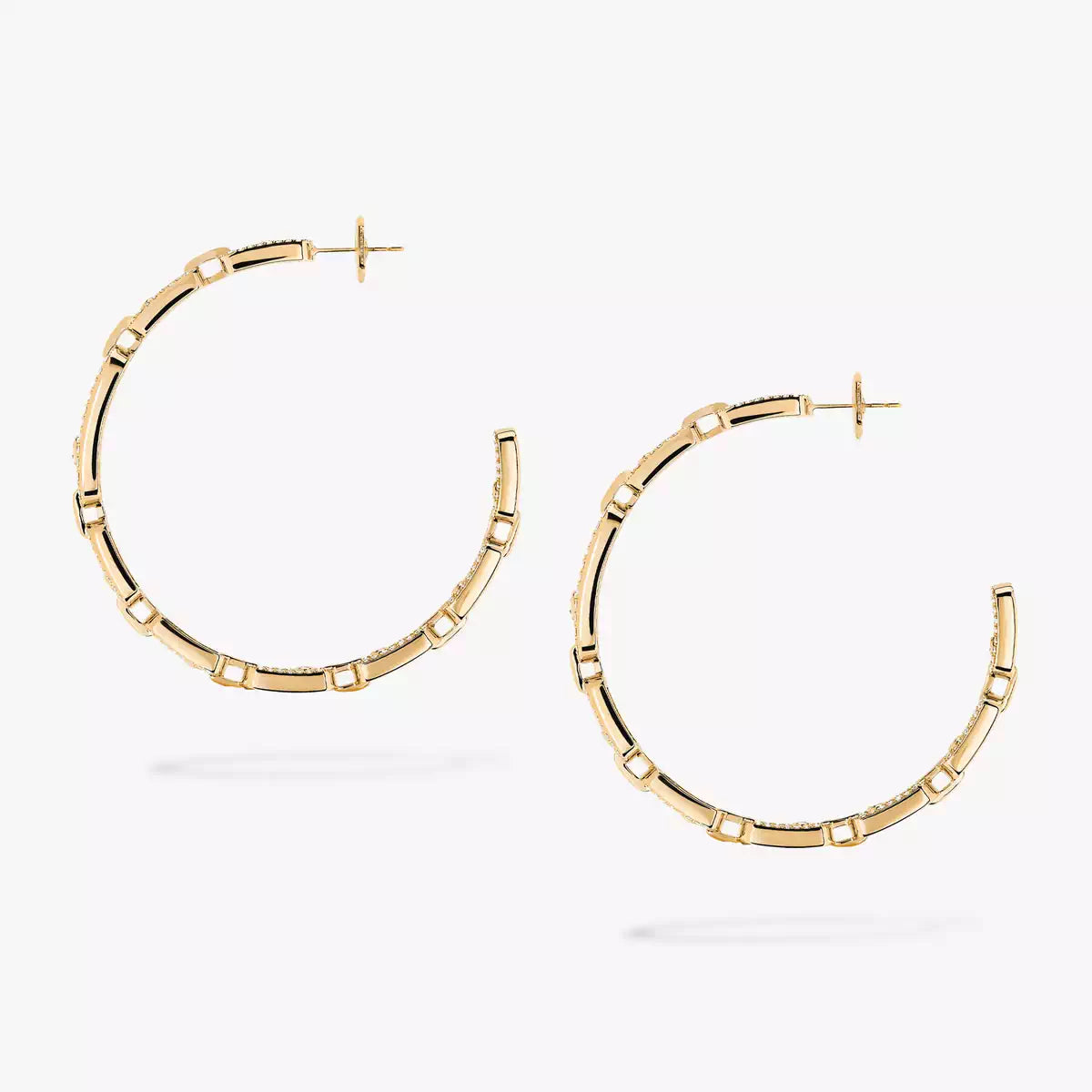 [[Rani Jewelry]Move Link Diamond Hoop Earrings