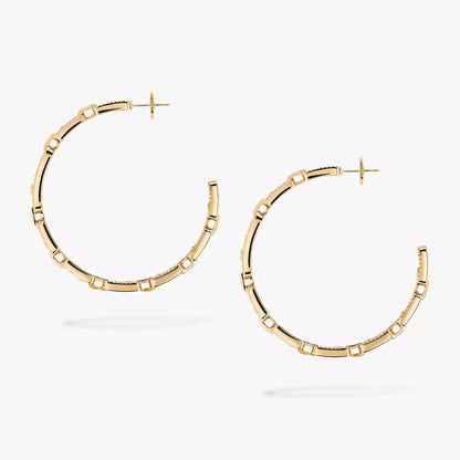 [[Rani Jewelry]Move Link Diamond Hoop Earrings