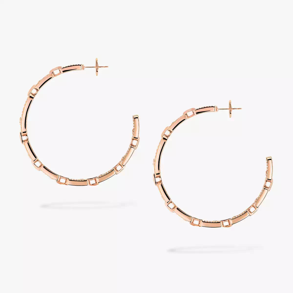 [[Rani Jewelry]Move Link Diamond Hoop Earrings