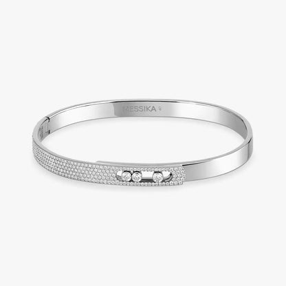 [Rani Jewelry]Move Noa Rose Gold Pavé Diamond Bangle Bracelet