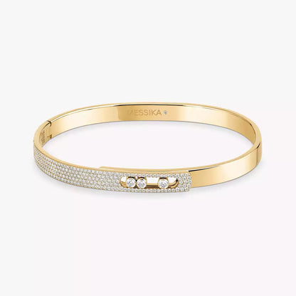 [Rani Jewelry]Move Noa Rose Gold Pavé Diamond Bangle Bracelet