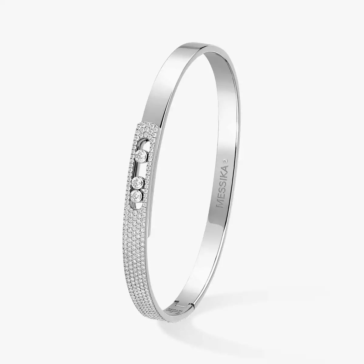 [Rani Jewelry]Move Noa Rose Gold Pavé Diamond Bangle Bracelet