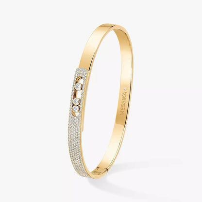 [Rani Jewelry]Move Noa Rose Gold Pavé Diamond Bangle Bracelet