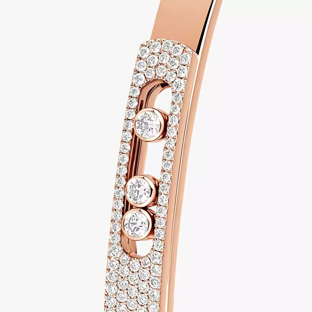 [Rani Jewelry]Move Noa Rose Gold Pavé Diamond Bangle Bracelet