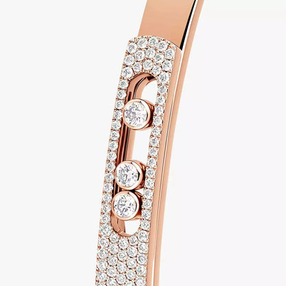 [Rani Jewelry]Move Noa Rose Gold Pavé Diamond Bangle Bracelet