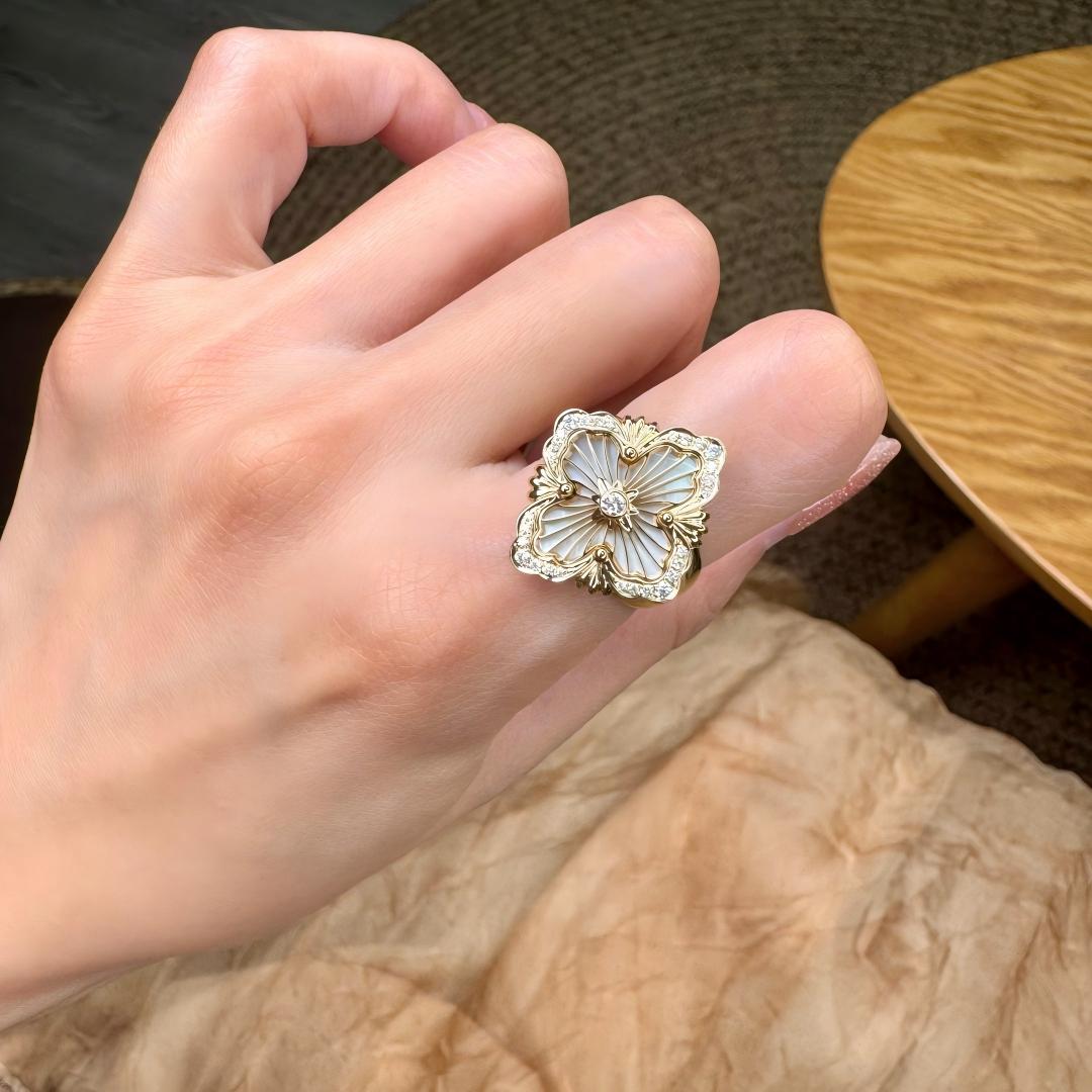 [Rani Jewelry JEWELRY] OPERA TULLE  RING WITH  ENAMEL BACKGROUND