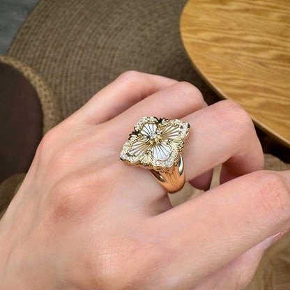 [Rani Jewelry JEWELRY] OPERA TULLE  RING WITH  ENAMEL BACKGROUND