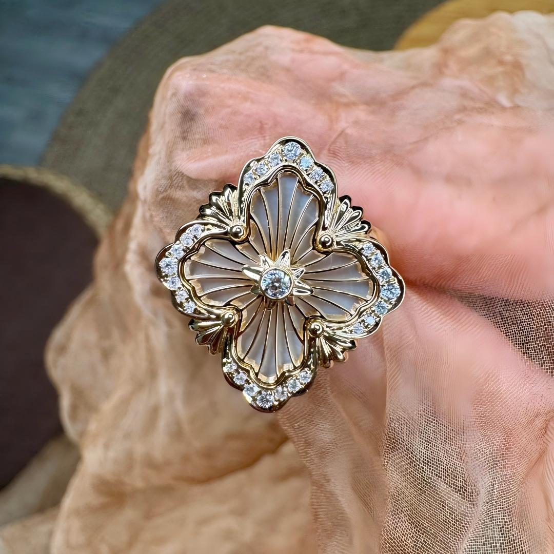 [Rani Jewelry JEWELRY] OPERA TULLE  RING WITH  ENAMEL BACKGROUND