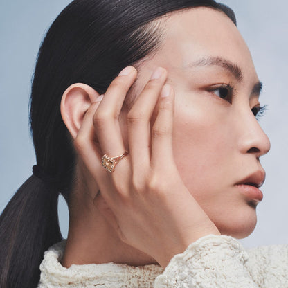 [Rani Jewelry JEWELRY] OPERA TULLE  RING WITH  ENAMEL BACKGROUND