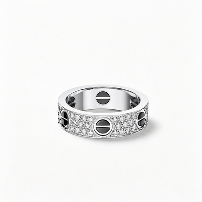 [Rani Jewelry] LOVE RING 5.5MM DIAMONDS PAVED CERAMIC