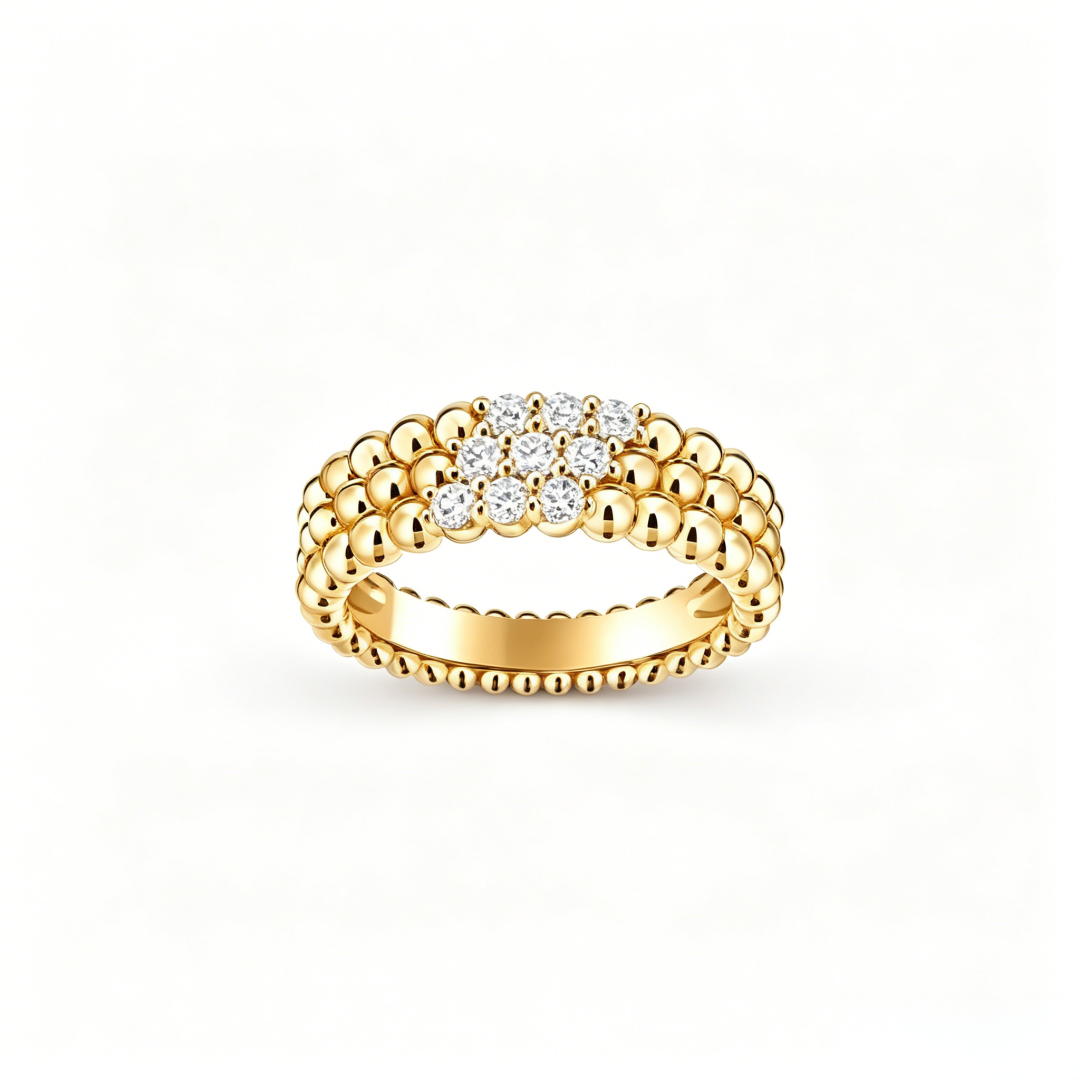 [Rani Jewelry] THREE-ROW DIAMOND RING
