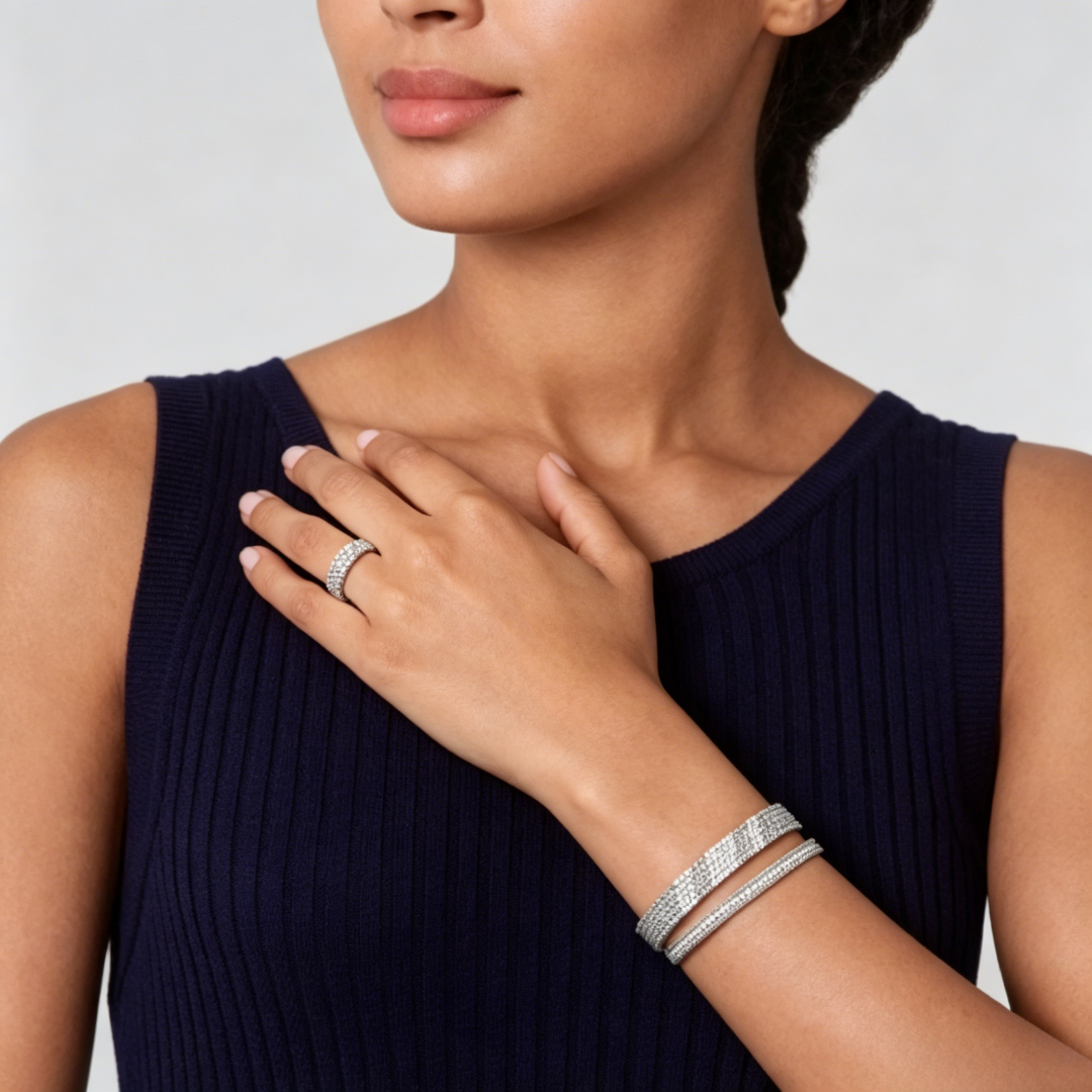 [Rani Jewelry] THREE-ROW DIAMOND RING