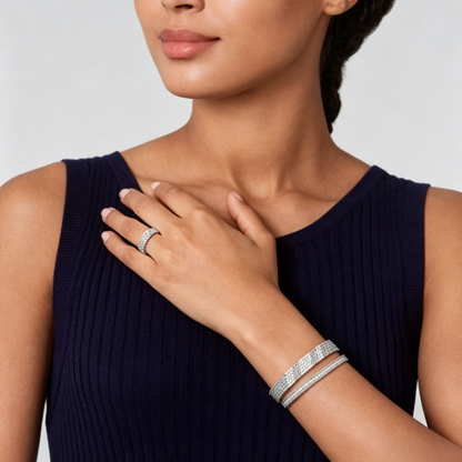 [Rani Jewelry] THREE-ROW DIAMOND RING