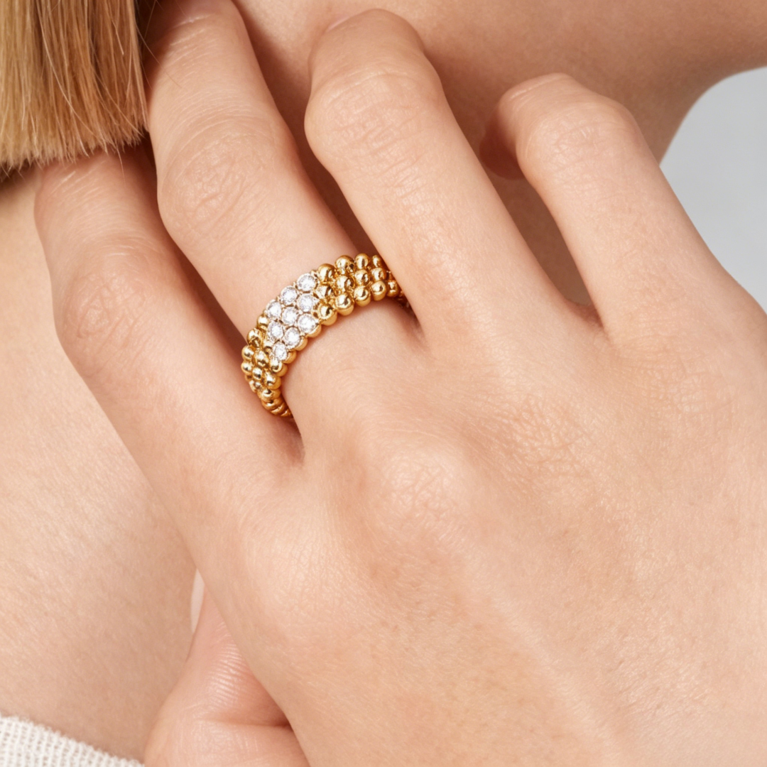 [Rani Jewelry] THREE-ROW DIAMOND RING