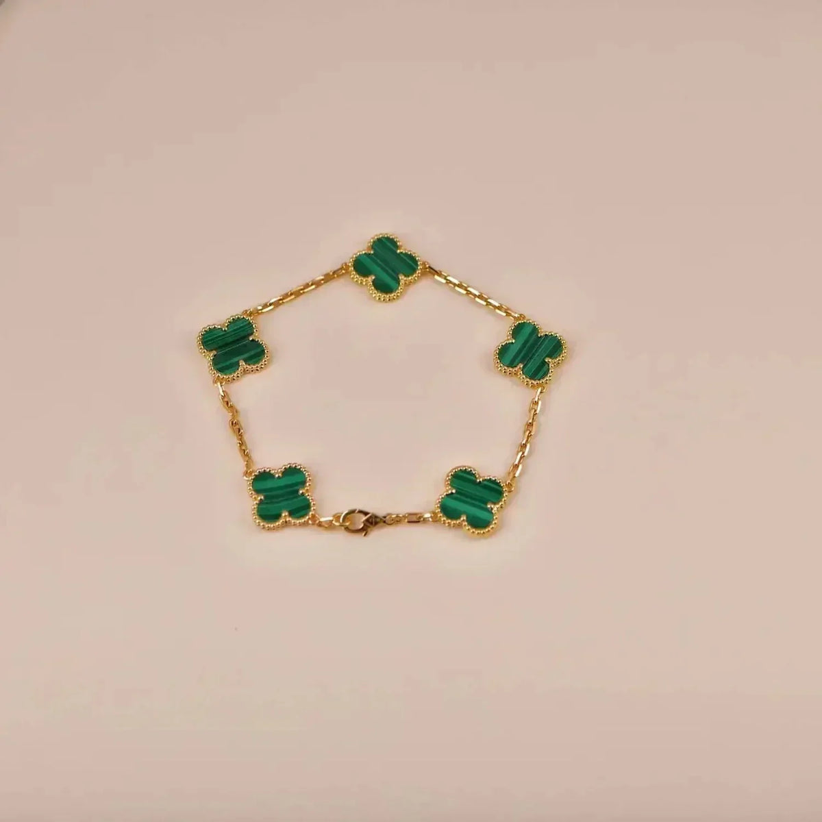 [Rani Jewelry] CLOVER 5 MOTIF MALACHITE BRACELET COLLECTION