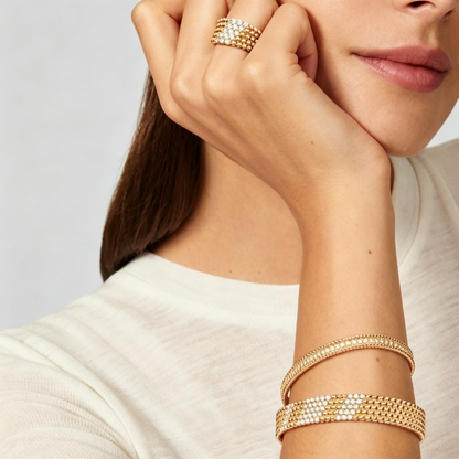 [Rani Jewelry]  FIVE-ROW DIAMOND BRACELET