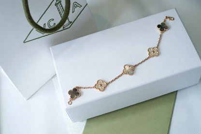 [Rani Jewelry] CLOVER 5 MOTIF GRAY MOP BRACELET COLLECTION
