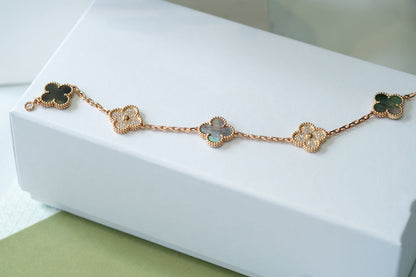 [Rani Jewelry] CLOVER 5 MOTIF GRAY MOP BRACELET COLLECTION