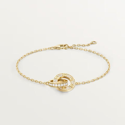 [Rani Jewelry] LOVE DOUBLE RING FULL DIAMOND BRACELET