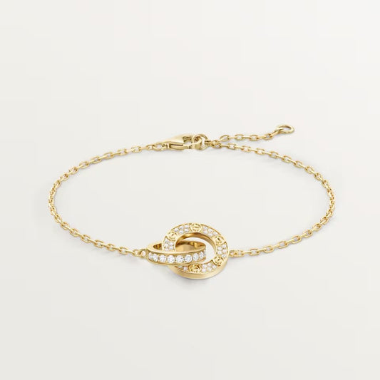 [Rani Jewelry] LOVE DOUBLE RING FULL DIAMOND BRACELET