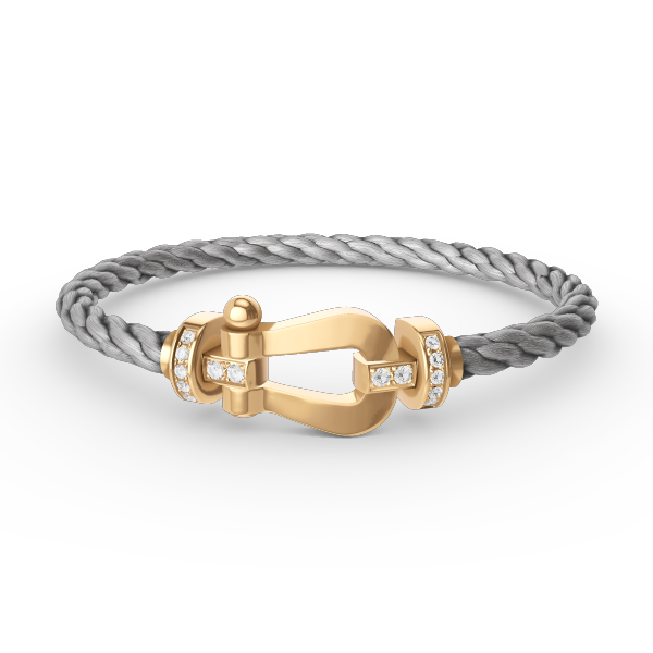 [Rani Jewelry]FORCE LARGE HORSESHOE HALF DIAMOND BRACELET GOLD