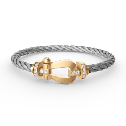 [Rani Jewelry]FORCE LARGE HORSESHOE HALF DIAMOND BRACELET GOLD
