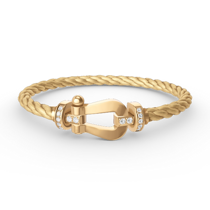 [Rani Jewelry]FORCE LARGE HORSESHOE HALF DIAMOND BRACELET GOLD