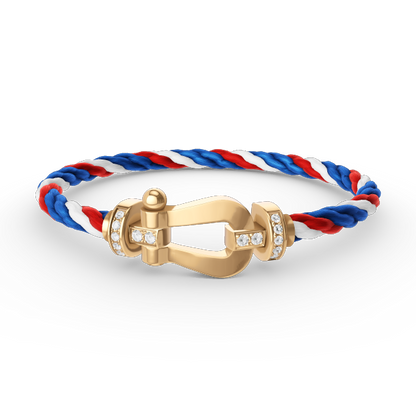 [Rani Jewelry]FORCE LARGE HORSESHOE HALF DIAMOND BRACELET GOLD