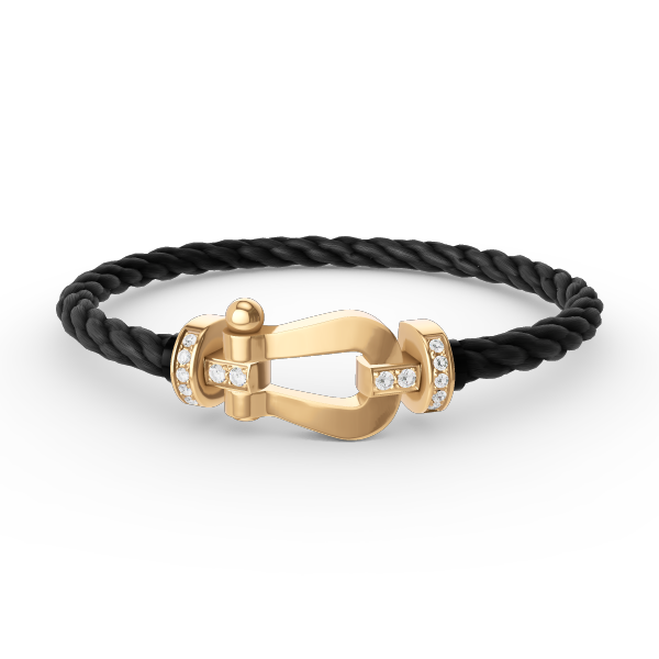[Rani Jewelry]FORCE LARGE HORSESHOE HALF DIAMOND BRACELET GOLD