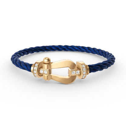 [Rani Jewelry]FORCE LARGE HORSESHOE HALF DIAMOND BRACELET GOLD