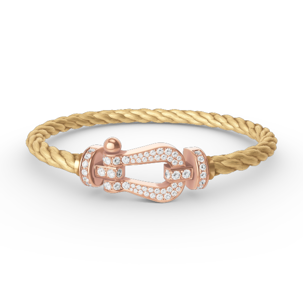 [Rani Jewelry]FORCE LARGE HORSESHOE FULL DIAMOND BRACELET ROSE GOLD
