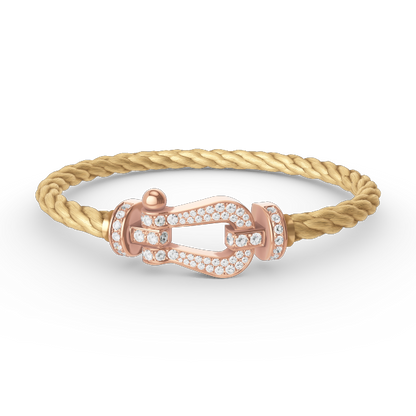 [Rani Jewelry]FORCE LARGE HORSESHOE FULL DIAMOND BRACELET ROSE GOLD