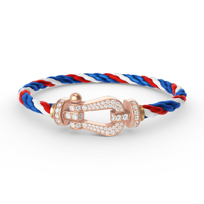 [Rani Jewelry]FORCE LARGE HORSESHOE FULL DIAMOND BRACELET ROSE GOLD