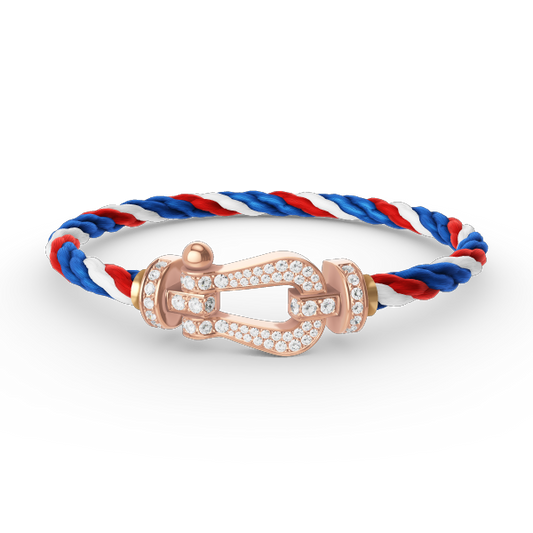 [Rani Jewelry]FORCE LARGE HORSESHOE FULL DIAMOND BRACELET ROSE GOLD