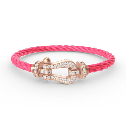 [Rani Jewelry]FORCE LARGE HORSESHOE FULL DIAMOND BRACELET ROSE GOLD