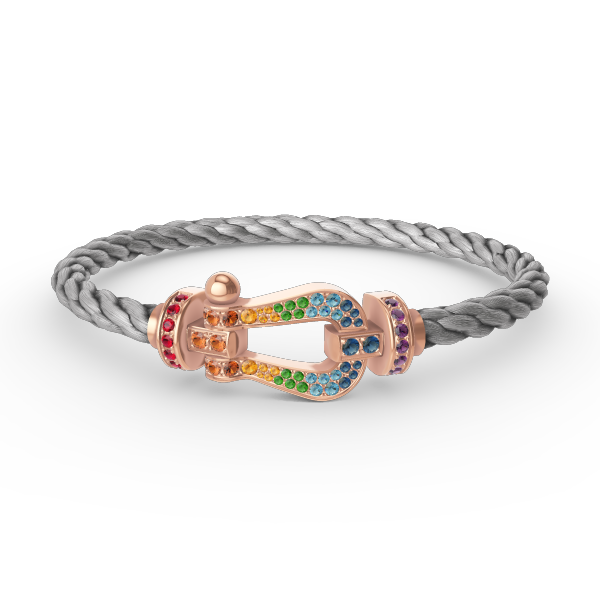 [Rani Jewelry]FORCE LARGE HORSESHOE  COLORED DIAMOND BRACELET ROSE GOLD