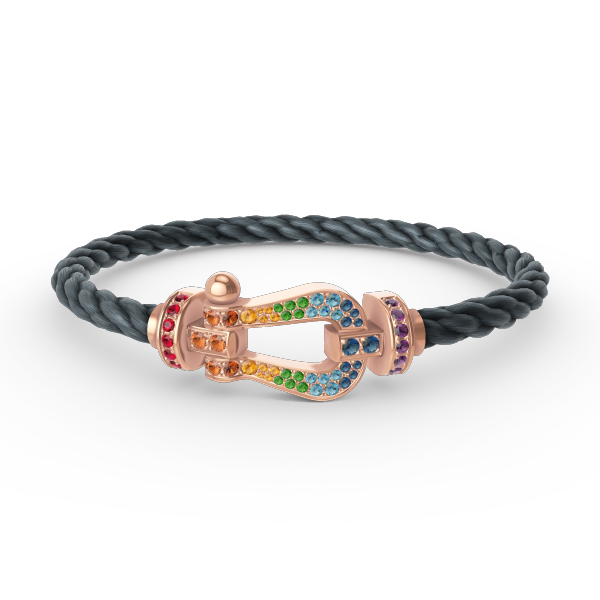 [Rani Jewelry]FORCE LARGE HORSESHOE  COLORED DIAMOND BRACELET ROSE GOLD