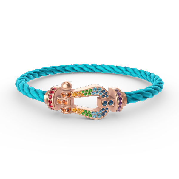 [Rani Jewelry]FORCE LARGE HORSESHOE  COLORED DIAMOND BRACELET ROSE GOLD