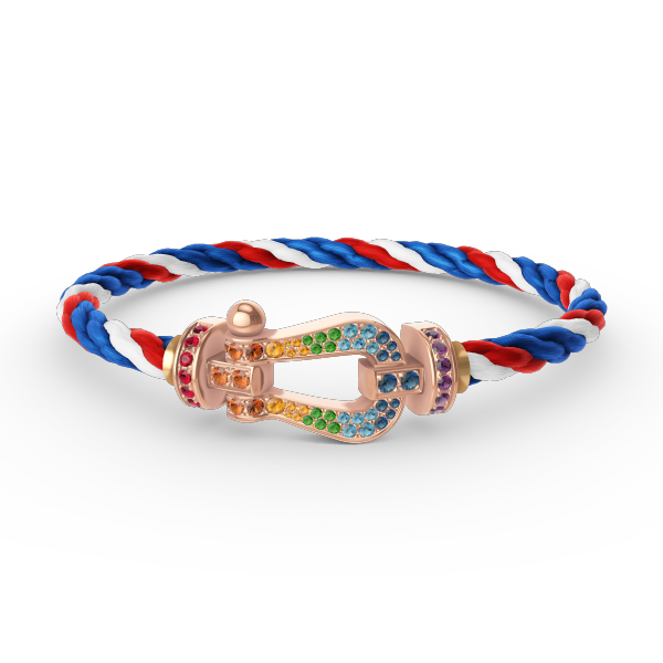 [Rani Jewelry]FORCE LARGE HORSESHOE  COLORED DIAMOND BRACELET ROSE GOLD
