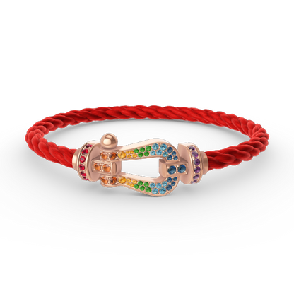 [Rani Jewelry]FORCE LARGE HORSESHOE  COLORED DIAMOND BRACELET ROSE GOLD
