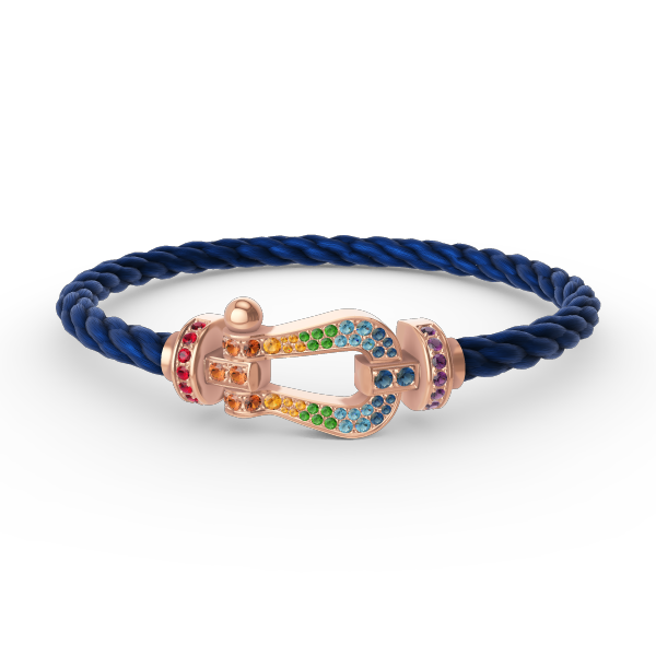 [Rani Jewelry]FORCE LARGE HORSESHOE  COLORED DIAMOND BRACELET ROSE GOLD