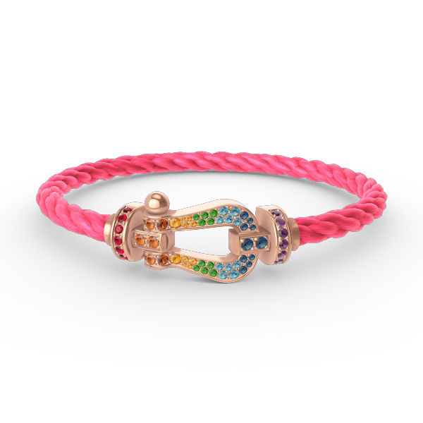 [Rani Jewelry]FORCE LARGE HORSESHOE  COLORED DIAMOND BRACELET ROSE GOLD