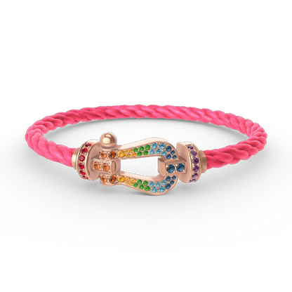 [Rani Jewelry]FORCE LARGE HORSESHOE  COLORED DIAMOND BRACELET ROSE GOLD