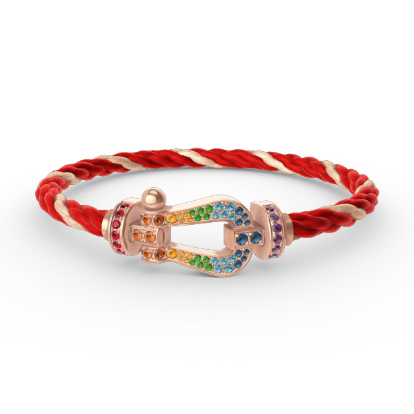[Rani Jewelry]FORCE LARGE HORSESHOE  COLORED DIAMOND BRACELET ROSE GOLD