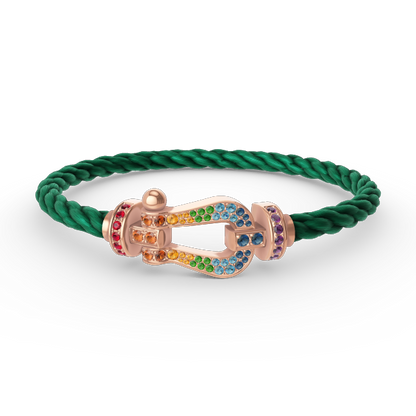 [Rani Jewelry]FORCE LARGE HORSESHOE  COLORED DIAMOND BRACELET ROSE GOLD