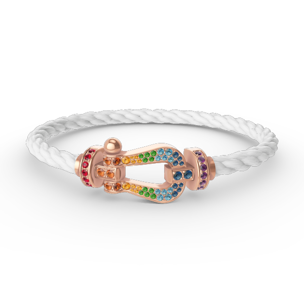 [Rani Jewelry]FORCE LARGE HORSESHOE  COLORED DIAMOND BRACELET ROSE GOLD