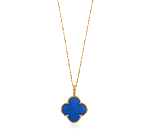 [Rani Jewelry]CLOVER 25MM NECKLACE TURQUOISE ROSE GOLD